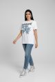 Tricou alb cu stele din blug IT-BL74A