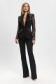 COSTUM NEGRU CU MANECI DIN DANTELA BBY-CS21A