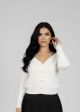 Bluza ivory cu decolteu in V si plasa cu pietricele IT-BL124F