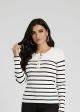 Bluza ivory cu dungi negre IT-BL128F
