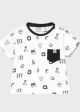 Tricou alb-litere maneca scurta nou-nascut baiat 1075 MY-BL35X