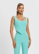 Corset aqua, decolteu patrat si bretele late BBY-CO04A