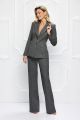 Compleu gri din stofa  sacou si pantaloni evazati BBY-CS05J