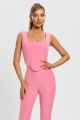 Corset roz, decolteu patrat si bretele late BBY-CO04A