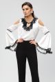 Bluza alba umeri goi si maneci clopot BBY-BL05A
