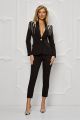Costum negru accesorizat cu cristale argintii si pantaloni conici BBY-CS30A