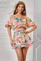 Rochie scurta din vascoza cu imprimeu floral BBY-R43A