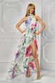 Rochie lunga din voal cu imprimeu flori BBY-RL10A