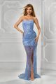 Rochie lunga bleu tip sirena BBY-RL08A