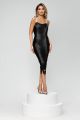 Rochie midi neagra din lycra BBY-R87T