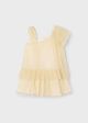 Rochie aurie asimetrica plisata fetita 3912 MY-R12A