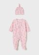 Pijama lunga cu caciula roz nou-nascut 1706 MY-PIJA04A