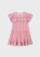 Rochie roz tul broderie fetita 3909 MY-R10A