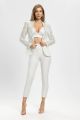 Costum BBY alb din 3 piese cu aplicatii argintii BBY-CS19A