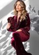 Costum doua piese din catifea burgundy cu aplicatii IT-CS03F