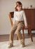 Pantaloni crem lungi raiati Slouchy curea fata MAYORAL 4578 MY-BG91Y