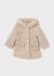 Palton imitatie lana cu gluga bebe bej MAYORAL 2436 MY-PLT04Z