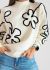 Pulover alb cu aplcatii florale negre IT-BL65F