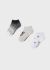  Set alb-gri 3 sosete scurte ECOFRIENDS skate baiat MAYORAL 10228 MY-SOS14C