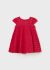 Rochie rosie perforata din bumbac pentru bebe 1956 MY-R17V