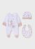 Pijama roz din bumbac sustenabil pentru nou-nascut 9448 MY-PIJA07T