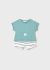 Set nou-nascut cu tricou albastru si pantaloni albi cu dungi gri MAYORAL 1626 MY-CS23J