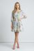 Rochie dama cu imprimeu floral pe albastru IT-R07J