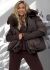 Geaca maro cu guler de blana artificiala IT-G12F