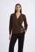 Cardigan maro tip wrap din tricot moale cu nasturi decorativi IT-BL26F