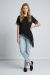 Tricou negru asimetric cu dantela IT-BL15J 