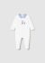 Pijama nou nascut baiat alba cu guler bleu MAYORAL 1742 MY-PIJA03J