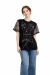 Tricou negru cu pietricele si dantela IT-BL04J