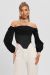 CORSET NEGRU CU MANECI BBY-CO01A