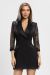Rochie tip sacou neagra cu maneci transparente BBY-R31A