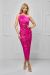Rochie midi fucsia cu insertii BBY-R00A