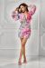 Rochie din voal scurta imprimeu flori BBY-R37A