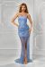 Rochie lunga bleu tip sirena BBY-RL08A