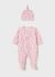 Pijama lunga cu caciula roz nou-nascut 1706 MY-PIJA04A