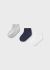 Set 3 perechi sosete bebe bleumarin, gri si albe 10869 MY-SOS08A