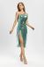 Rochie maxi vernil cu franjuri de paiete BBY-R19A