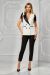 Compleu elegant, sacou alb tip vesta si pantaloni negri conici BBY-CS05A