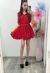 Rochie rosie cu pliuri IT-R32A