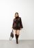 Costum maro si negru cu fusta si pulover in carouri IT-CS10F